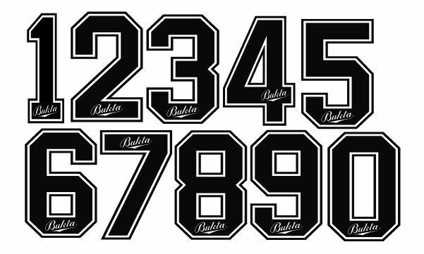 Chargez l&#39;image dans la visionneuse de la galerie, Bukta 1989-1992 Number Black for Football Shirt Nameset inc Wolves Watford

