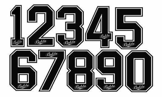 Bukta 1989-1992 Number Black for Football Shirt Nameset inc Wolves Watford