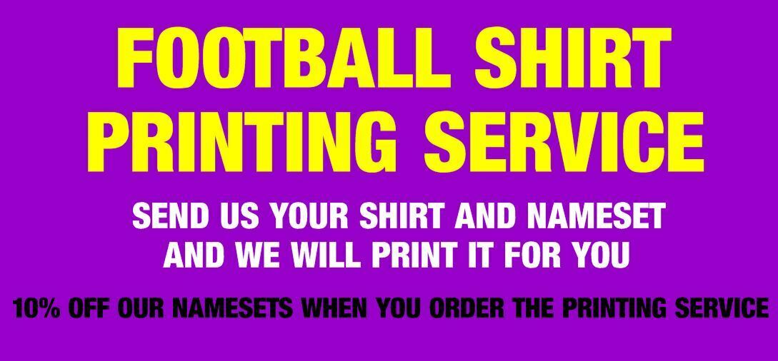 Name Set Football Shirt Nameset Printing Service - We will apply your name and ...