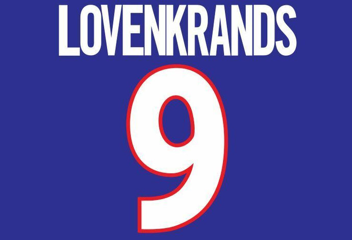 Lovenkrands #9 Rangers 2002 Scottish Cup Final Home Football Nameset for Shirt