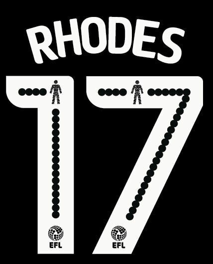 Rhodes 17 2016-2017 Sheffield Wednesday Away Football Nameset for shirt
