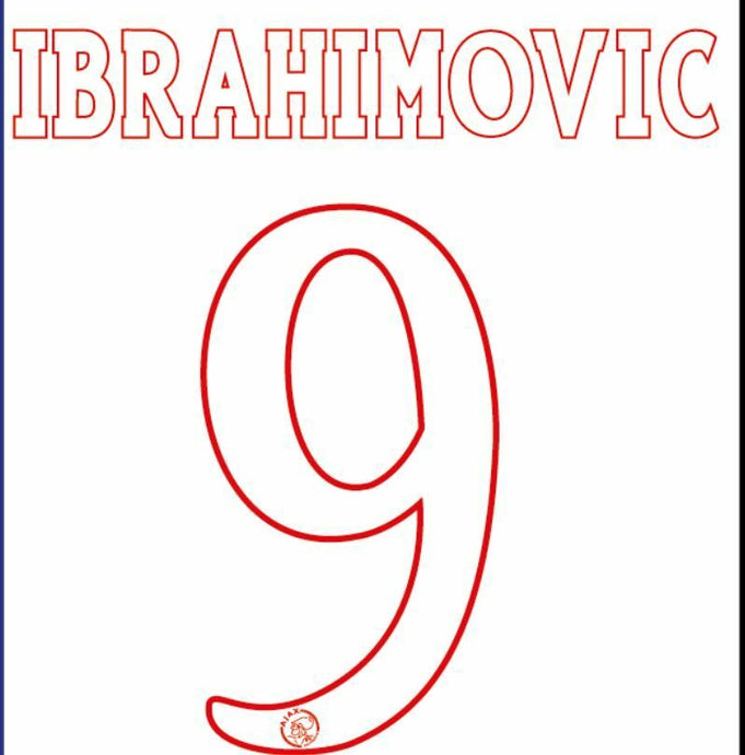 Ibrahimovic #9 Ajax 2003-2004 Home Football Nameset for shirt