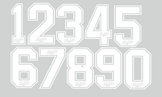 Bukta 1989-1992 Number White for Football Shirt Nameset inc Wolves Watford