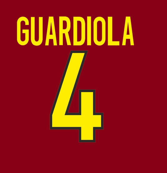 Guardiola #4 Barcelona  1999-2000 Home Football Nameset for shirt