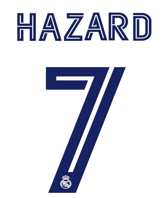 Hazard 7 2020-2021 Real Madrid Home Football Nameset for shirt