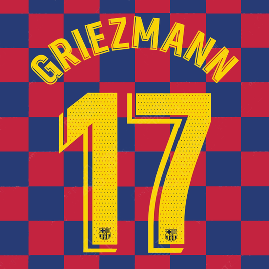 Griezmann #17 Barcelona 2018-2019 Home Football Nameset for shirt