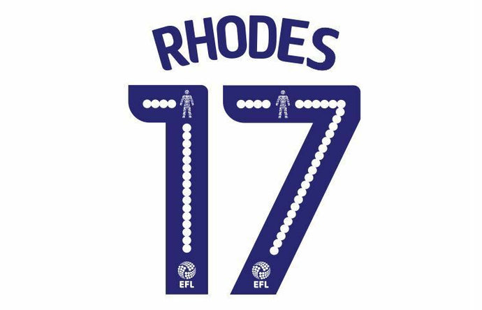 Rhodes #17 2016-2017 Sheffield Wednesday Third 3rd Football Nameset for shirt
