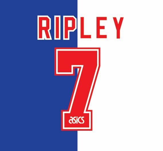 No 7 Ripley Blackburn Rovers Home 1995-1996 Football Nameset for shirt