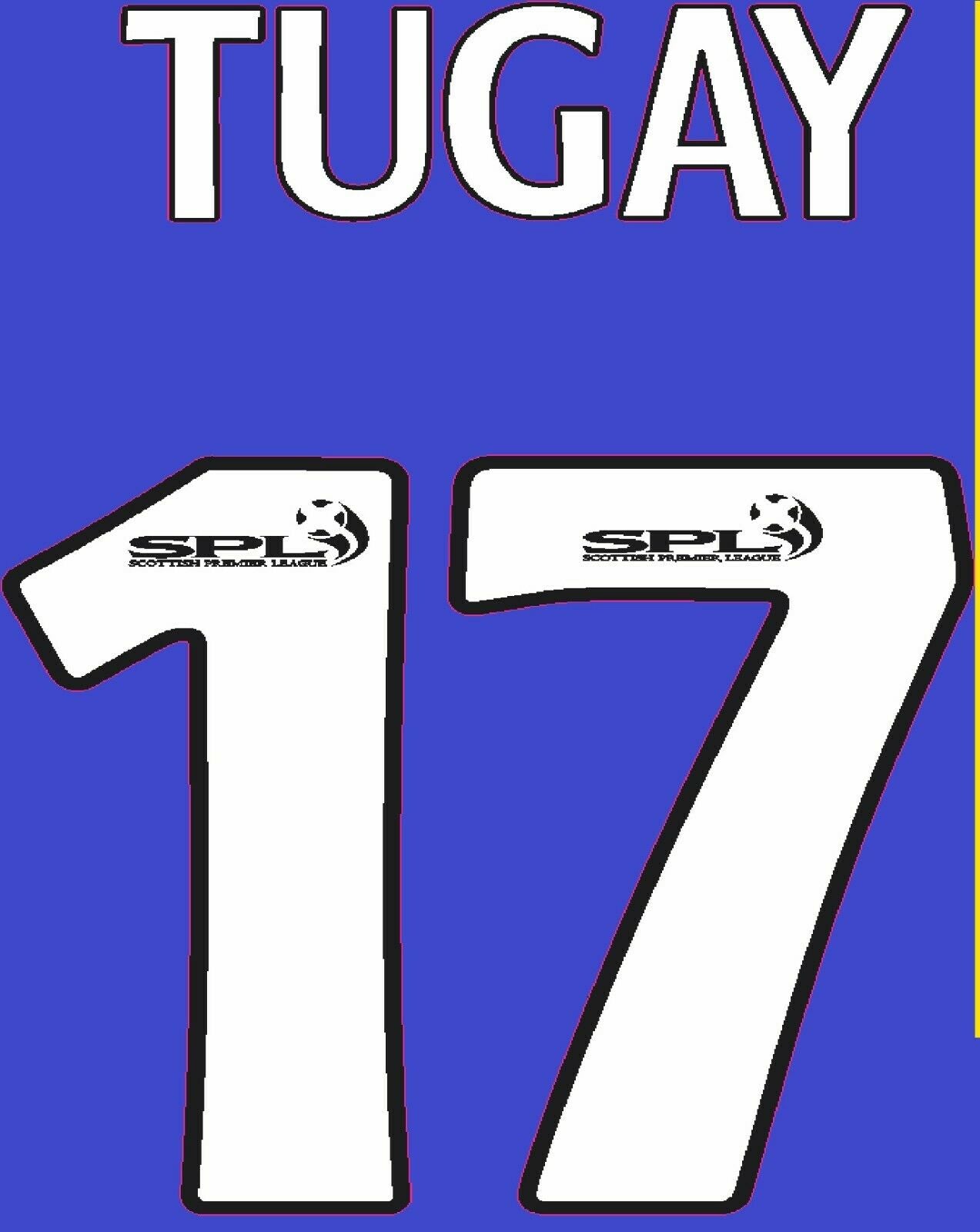 Tugay #17 Rangers Home Football Nameset for Shirt – House of Namesets