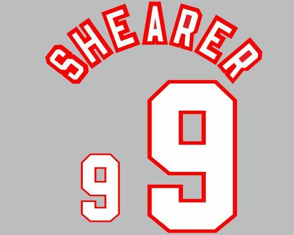 Shearer #9 England Euro 1996 Away Football Nameset shirt