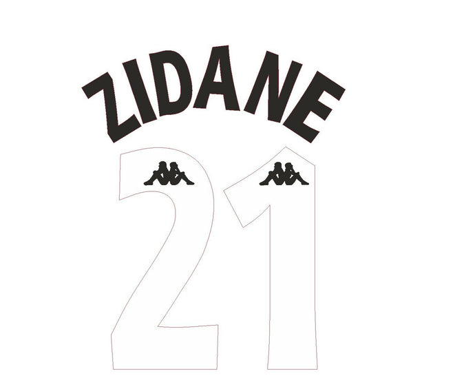 Zidane 21 Kappa Juventus 1998-1999 Home Football Nameset for shirt