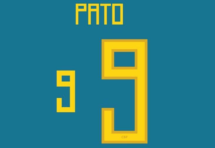 Pato #9 Brazil Copa America 2011 Away Football Nameset for shirt