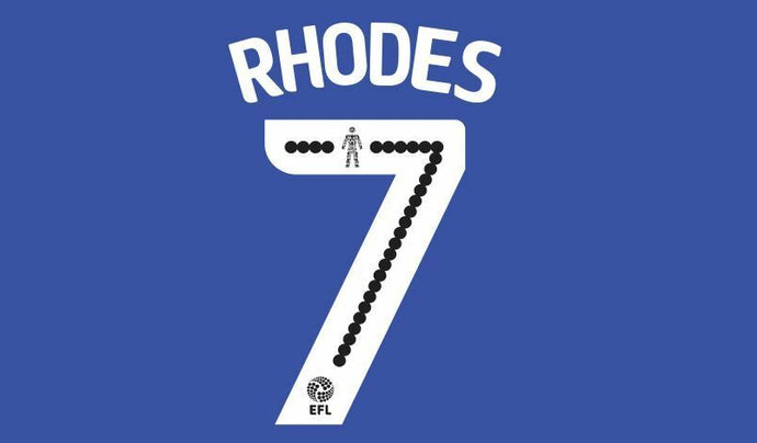 Rhodes #7 Sheffield Wednesday 2017-2018 Home Football Nameset for shirt