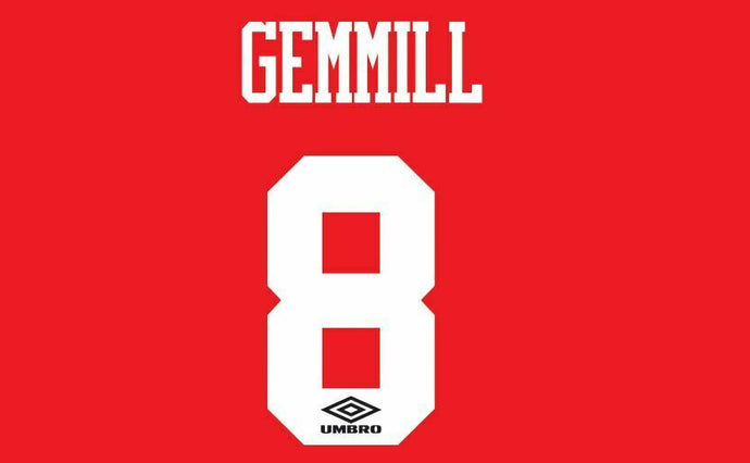 Gemmill #8 Nottingham Forest 1994-1996 Home Football Nameset for shirt