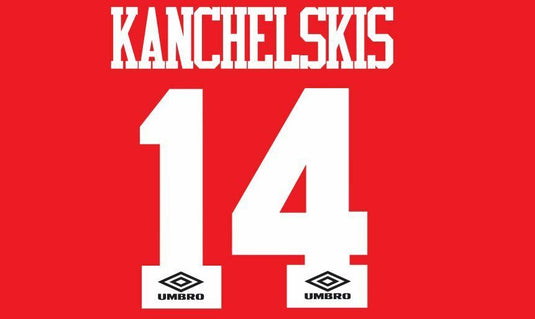 Kanchelskis #14 Manchester United 1993-1995 Home Football Nameset for shirt