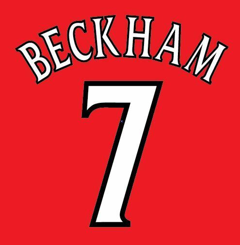 Beckham 7  Manchester United 1999-2000 champions league Football Nameset 4 shirt