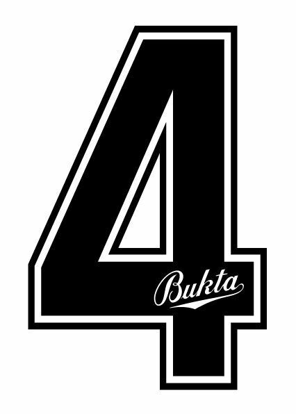 Bukta 1989-1992 Number Black for Football Shirt Nameset inc Wolves Watford