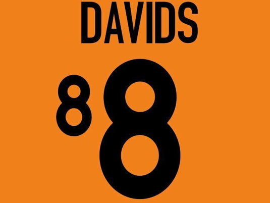Davids #8 Holland Netherlands Euro 2000 Home Football Nameset for shirt