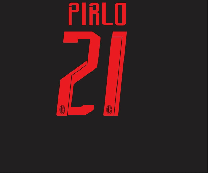 Load image into Gallery viewer, Pirlo #21 Ac Milan 2008-2009 Away / Third Football Nameset for shirt
