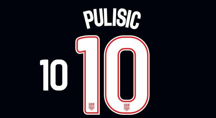 Pulisic #10 USA 2016 Away Football Nameset for shirt United States of America