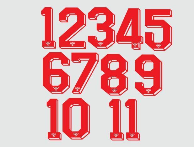 Load image into Gallery viewer, Hummel 1987-1990 Number Red for Football Shirt Nameset
