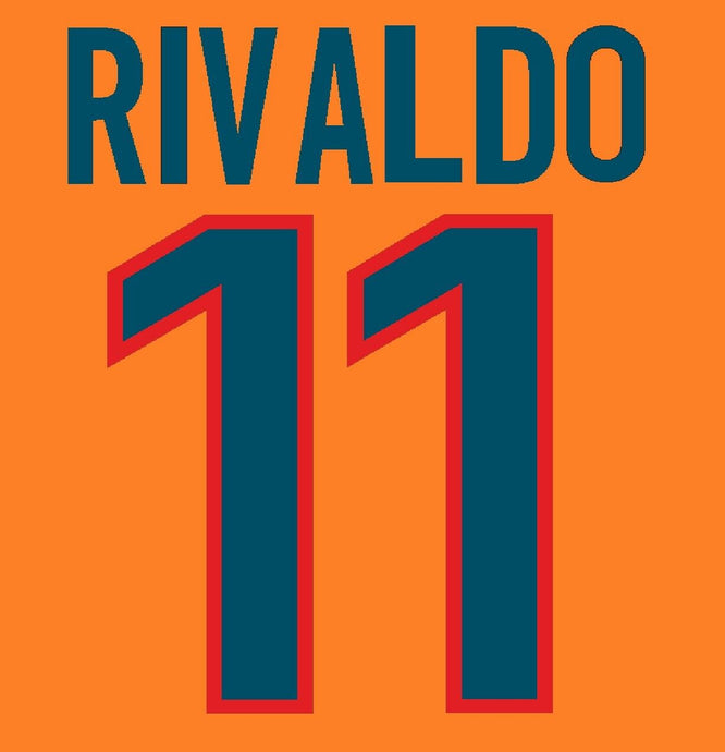 Rivaldo 11 Barcelona  1999-2000  Away Football Nameset for shirt