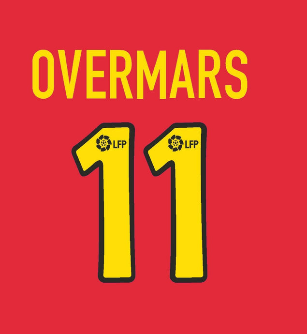 Overmars 11 2002-2004 La Liga LFP Barcelona  Football Nameset for shirt