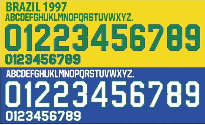 Brazil 1997 Copa A away/Home CHOOSE ANY NAME & 2 NUMBERS Football Nameset shirt