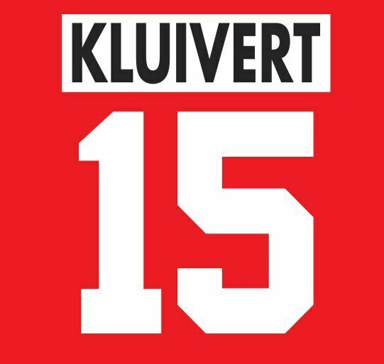Kluivert #15 Ajax 1995-1996 Home Football Nameset for shirt