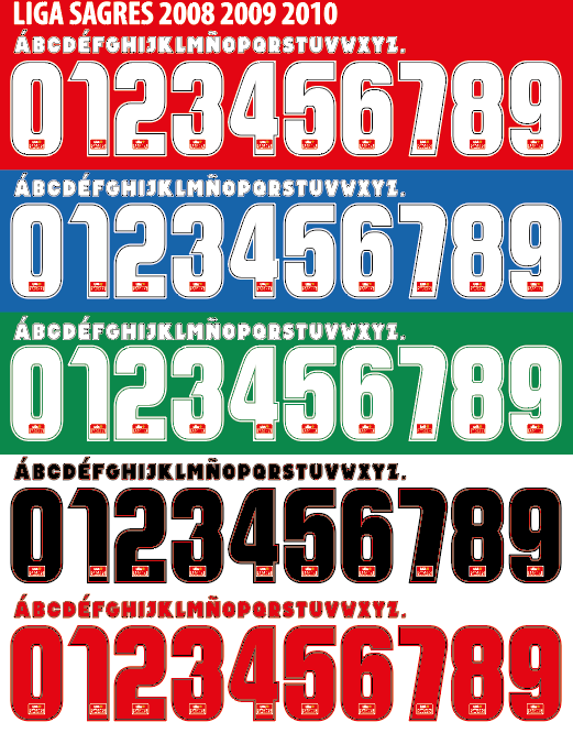 Liga Nos 09-10 Football Nameset for shirt Any Name 2 Numbers Benfica Porto