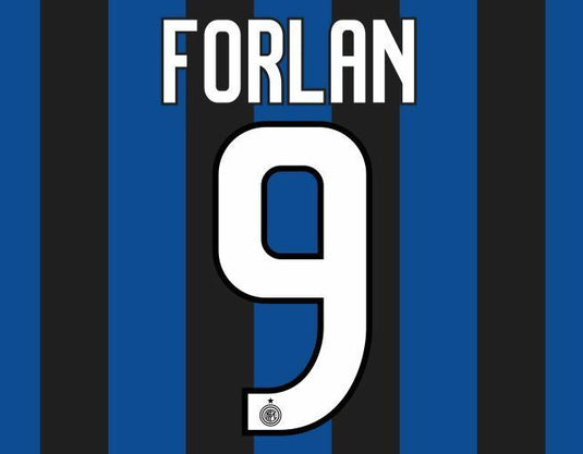 Forlan #9 Inter Milan 2011-2012 Home Football Nameset for shirt