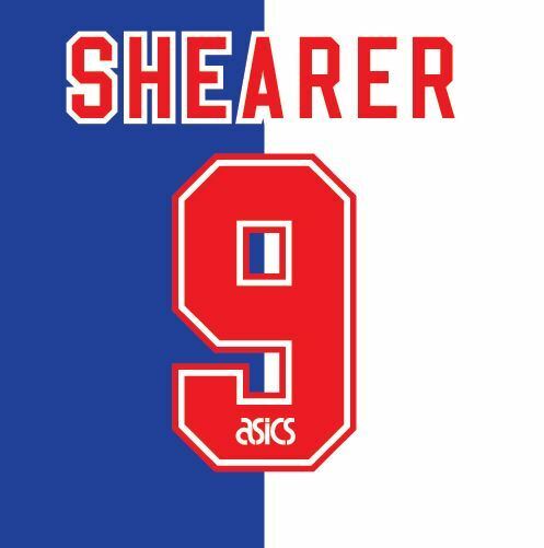 No 9 Shearer Blackburn Rovers Home 1995-1996 Football Nameset for shirt