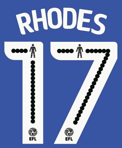 Rhodes 17 2016-2017 Sheffield Wednesday Home Football Nameset for shirt