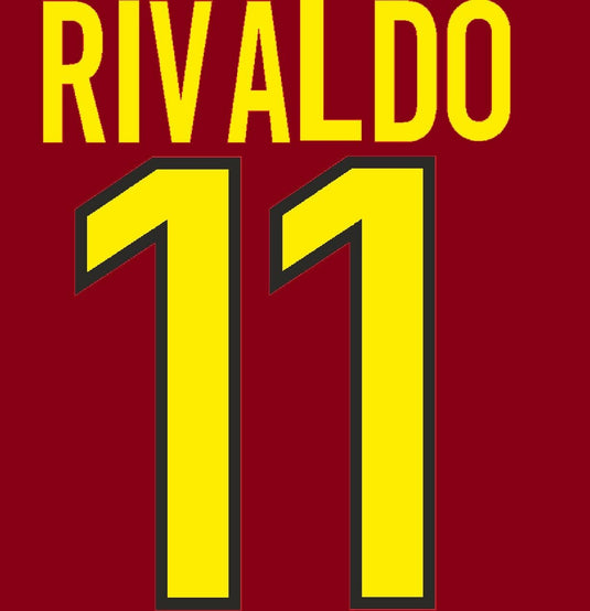 Rivaldo 11 Barcelona  1999-2000  Home Football Nameset for shirt