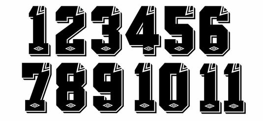 Umbro 1990's Flock Felt Football Shirt Nameset Choose Number Spurs Wednesday etc