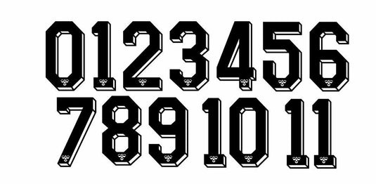 Hummel 1987-1990  Number Black Flock for Football Shirt Nameset