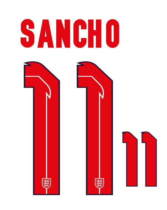 Sancho #11 England Euro 2021 home Football Nameset shirt