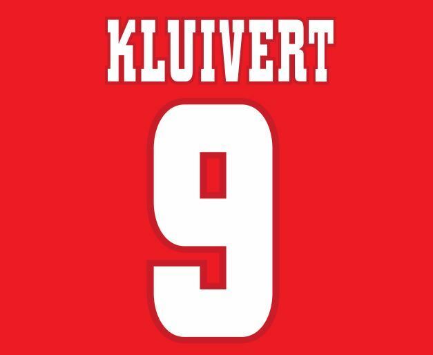 Kluivert #9 Ajax 1997-1998 Home Football Nameset for shirt