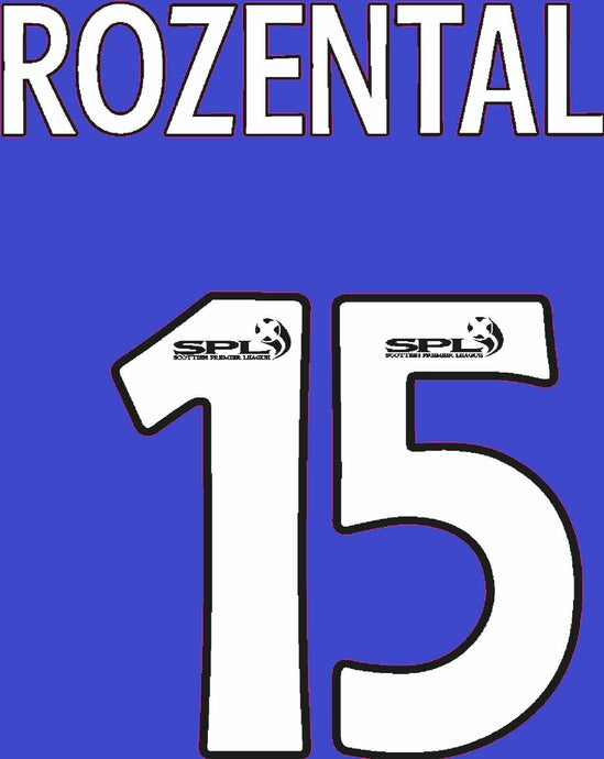 Rozental #15 Rangers Home Football Nameset for Shirt