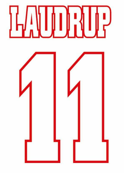 Laudrup #11 Ajax 1997-1998 Home Football Nameset for shirt