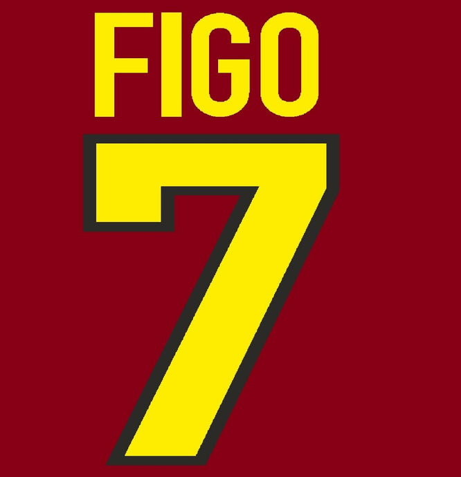 Figo 7 1999-2000  Barcelona  Home Football Nameset for shirt