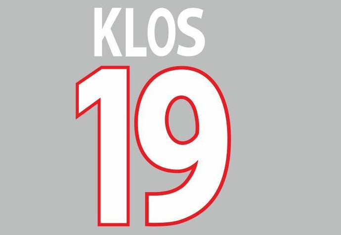 Klos #19 Rangers Goalkeeper Football Nameset for Shirt