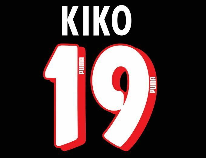 Kiko #19 Atletico Madrid 1995-1996 Away Football Nameset for shirt