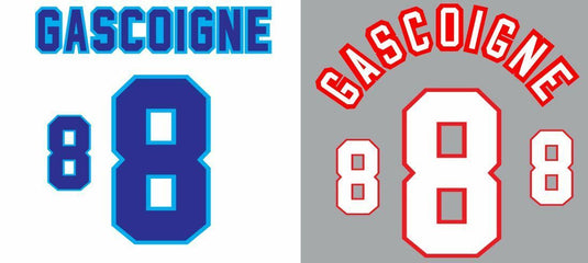 Gascoigne #8 England Euro 1996 Home and Away Football Nameset shirt