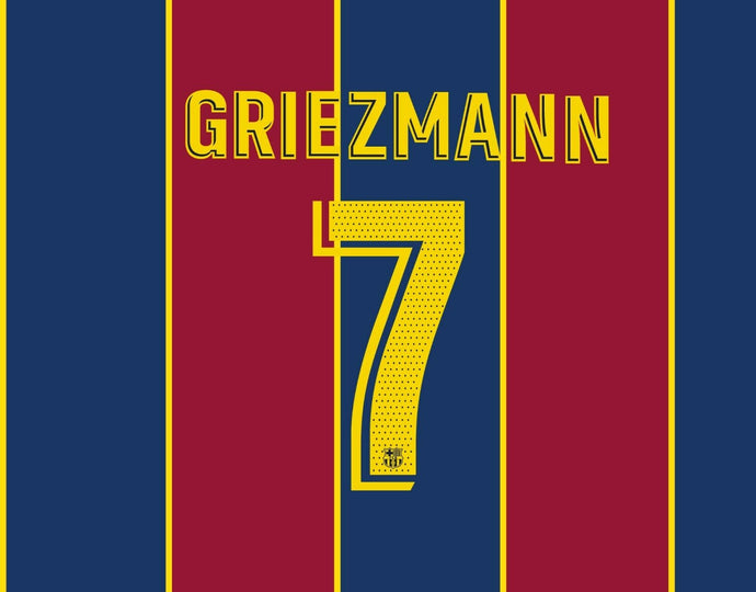 Griezmann #7 Barcelona 2020-2021 Home Football Nameset for shirt