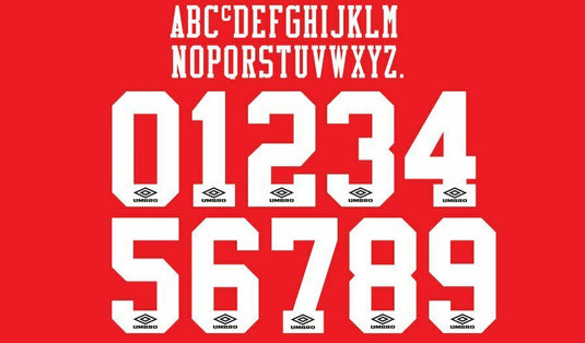 1992-1996 Umbro White Flock Football Nameset 4 shirt Choose Your Name & Number