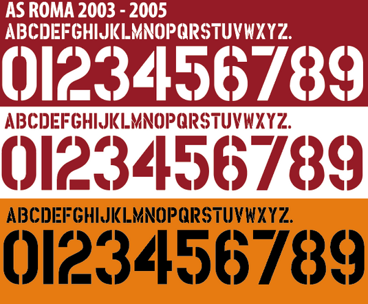 Roma 2003-2005 Away  Home Football Nameset for shirt Choose Any Name & 2 Numbers
