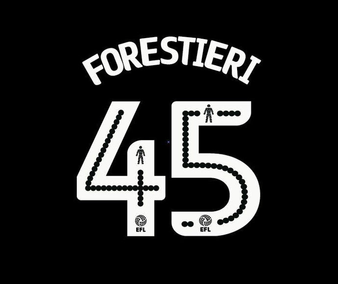 Forestieri 45 2016-2017 Sheffield Wednesday Away Football Nameset for shirt