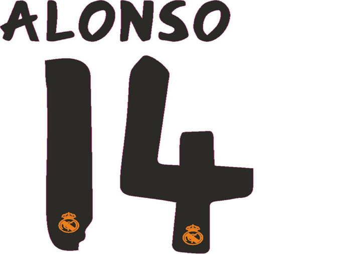 Alonso #14 2013-2014 Real Madrid Home Football Nameset for shirt