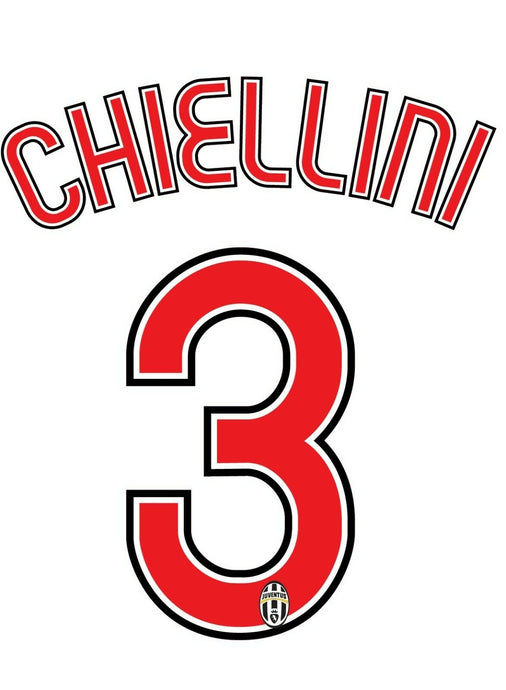 Chiellini  #3 Juventus 2007-2008 Home Football Nameset for shirt